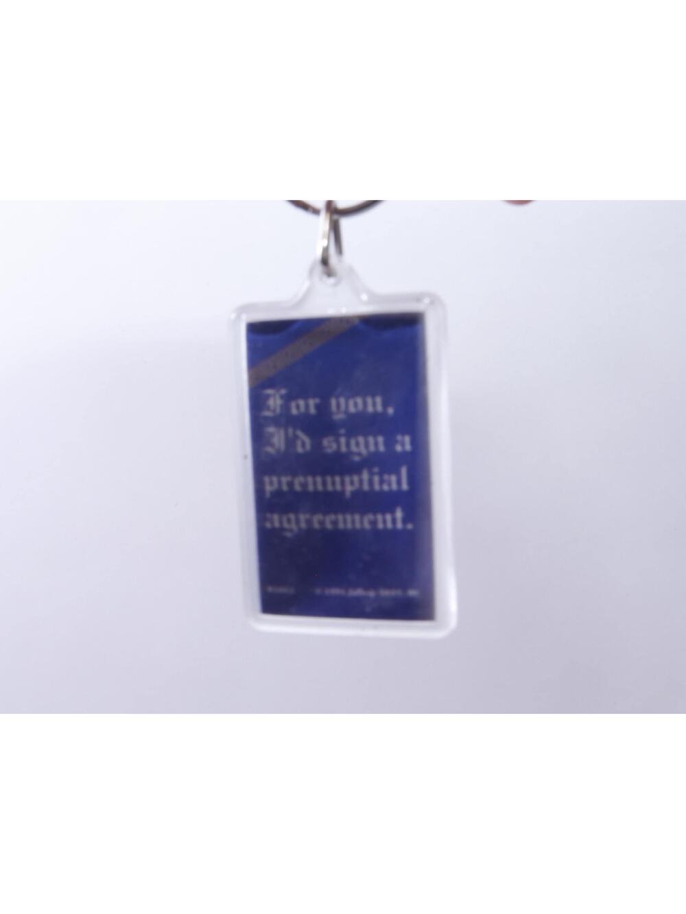 For You I'd Sign a Prenuptial Agreement, Blue, Humorous, Saying, Button-Up, Key